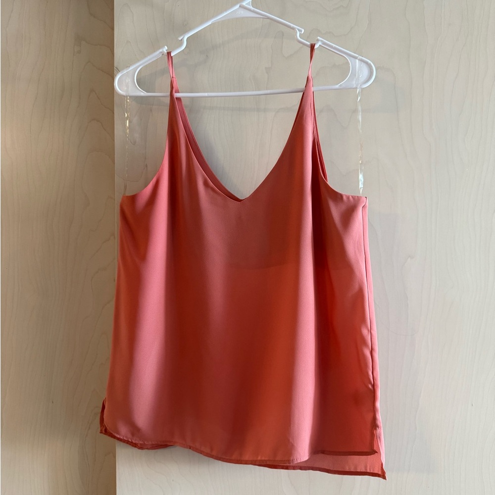 Dusty Rose Satin Cami Tank Top Size Medium